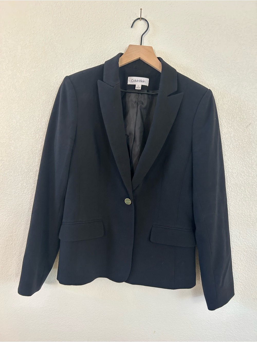 Calvin Klein Black Single-Button Tailored Blazer